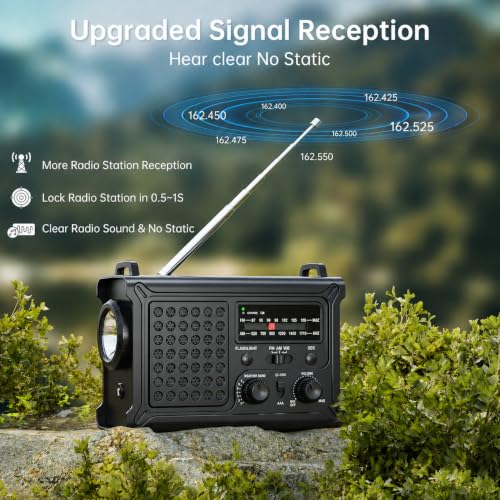 NOAA Emergency Weather Radio, 12000mAh Portable AM/FM - Image 3