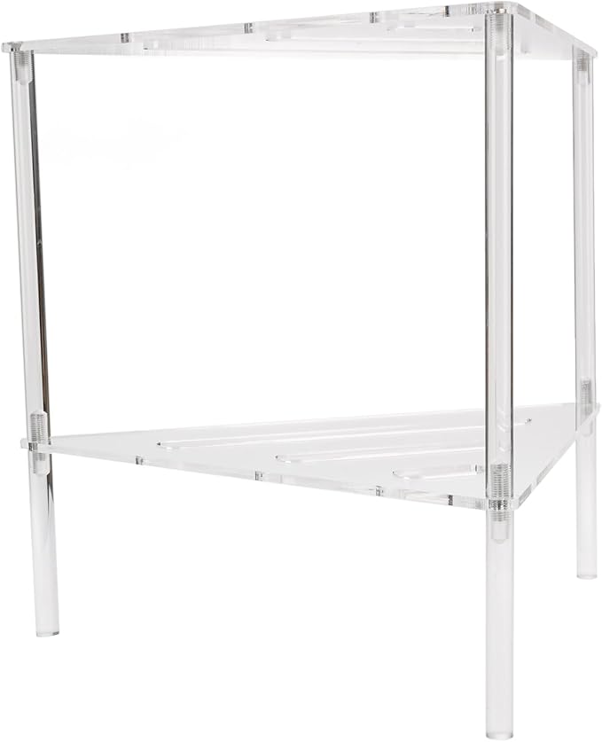 Acrylic Corner Shower Caddy, 2 Tier Floor Standing Organizer for Bathroom Bedroom Kitchen, Multifunctional Use