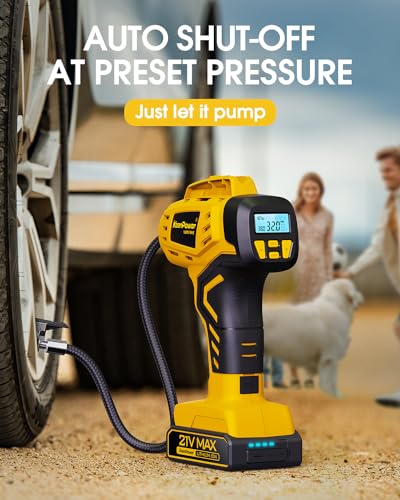 Tire Inflator Portable Air Compressor 21V Battery Powered 160PSI - Image 6