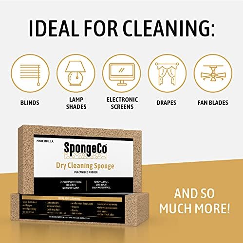 Dry Cleaning Soot Eraser Sponge - Pet Hair, Smoke, Soot, Dust and Dirt Remover - 3x6x1.5 (3 Pack)