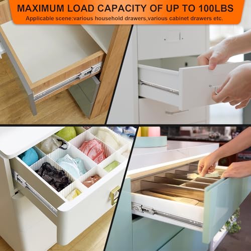 14 inch Drawer Slides 4 Pairs (8pcs) Soft Close 3 fold - Image 7