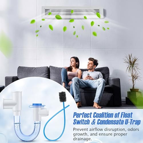 1 Pack 3/4" Condensate Trap with Built in Overflow Switch, White - Image 6