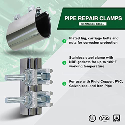 Highcraft Pipe Repair Clamp 4'', IPS Double Bolt - Image 4