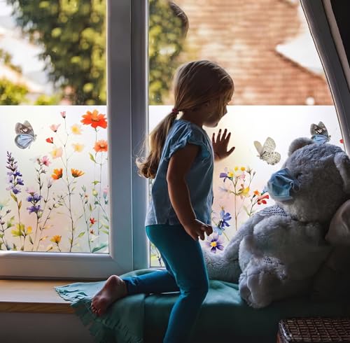 Static Cling Window Privacy Film, 78" x 17" Frosted Glass - Image 6