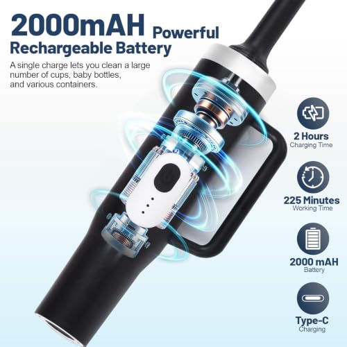 2 in 1 Electric Bottle Brush Set with Straw Cleaner - Image 7