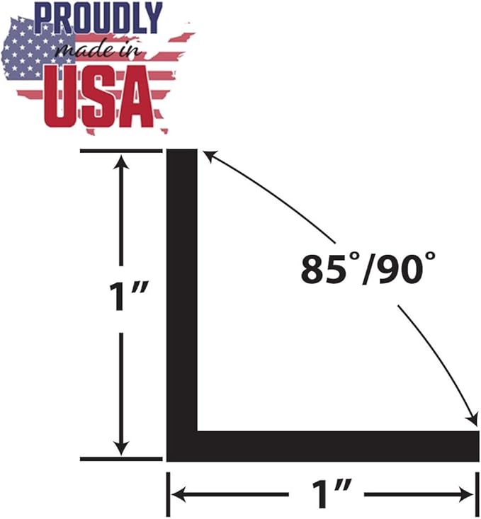Outwater Plastics 1936-Wh White 1 Inch X 1 Inch X 7/64 (.100) Inch Thick Styrene Plastic Even Leg Angle Moulding 72 Inch Lengths (Pack of 18 Pieces, 108 feet Total)