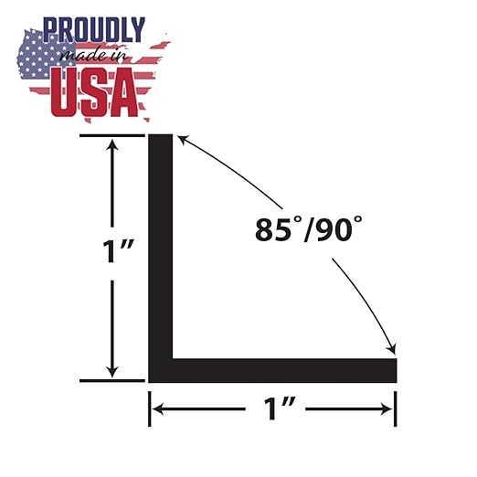 Outwater Plastics 1936-Bk Black 1 Inch X 1 Inch X 7/64 (.100) Inch Thick Styrene Plastic Even Leg Angle Moulding 72 Inch Lengths (Pack of 18 Pieces, 108 feet Total)