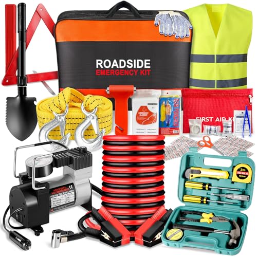 Car Emergency Kit with Air Compressor,Roadside Emergency | Hand Tools - Image 2