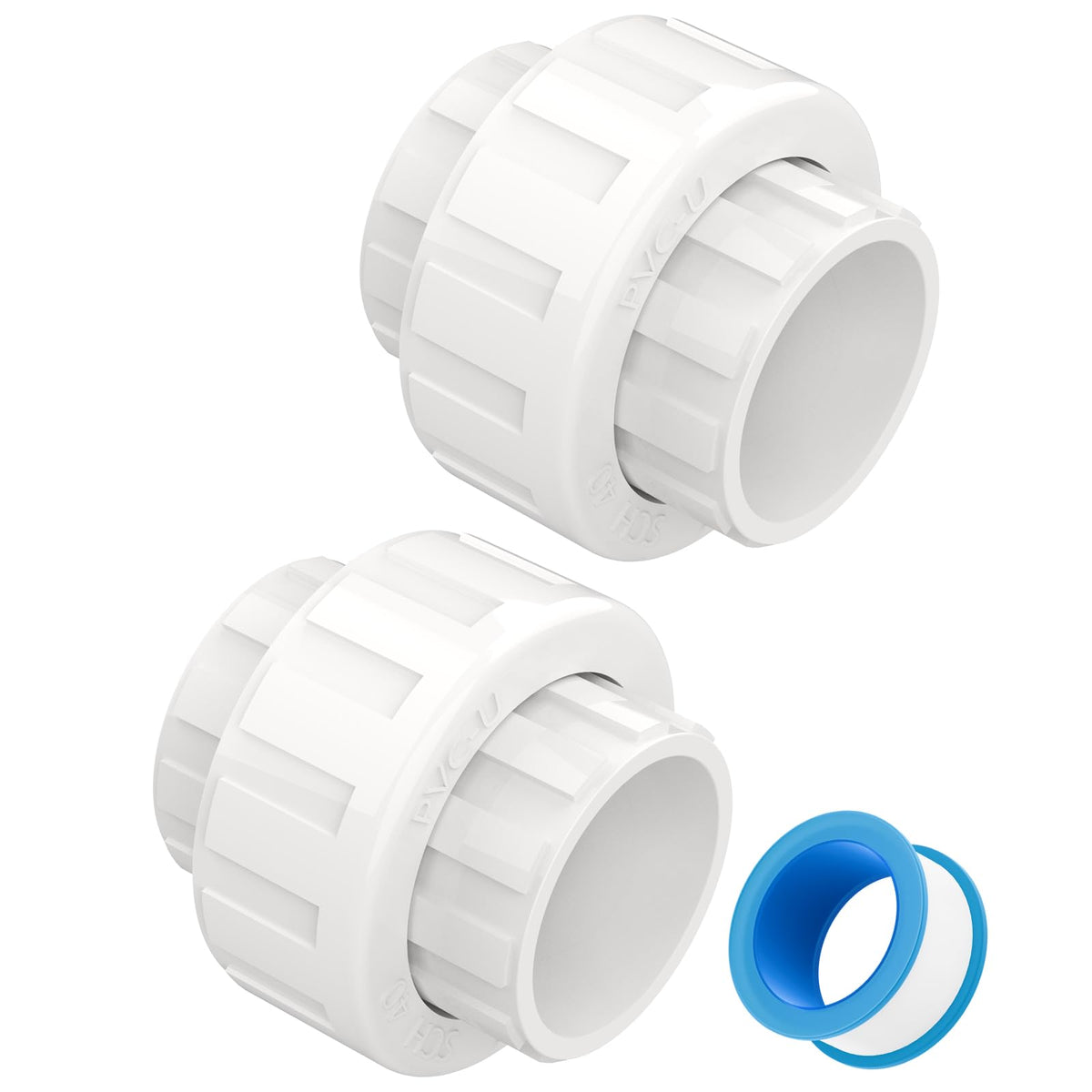 2 PCS 2" PVC Union Coupling Pipe Fitting, Slip Joint | Hand Tools - Image 1