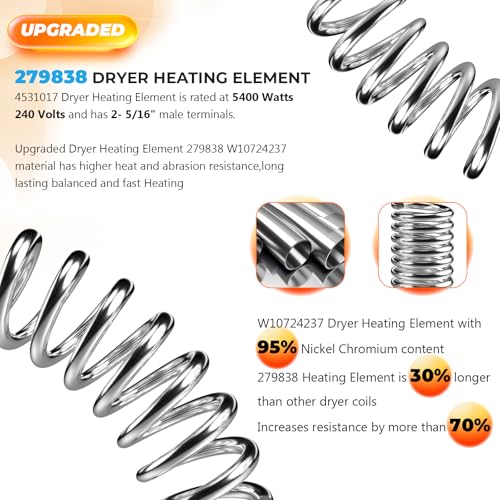 279838 W10724237 Dryer Heating Element Kit for Whirlpool - Image 3