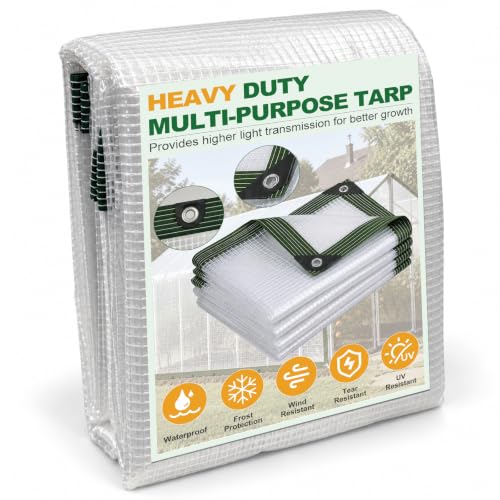 18 Mil Clear Tarps Heavy Duty Waterproof, 8x6FT Greenhouse Cover - Image 2