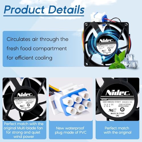 WR60X26866 OEM Refrigerator Evaporator Fan Motor for GE - Image 4