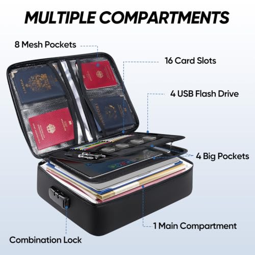 BALEINE Fireproof Document Box with Lock, Waterproof Fire Safe - Image 4