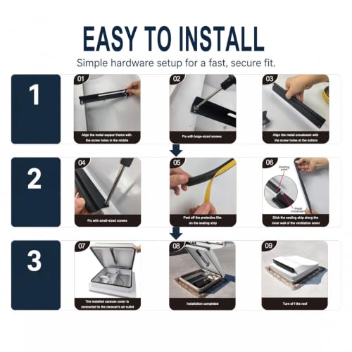 2-Pack 14 Inch RV Roof Vent Cover, No Drilling Aerodynamic - Image 7