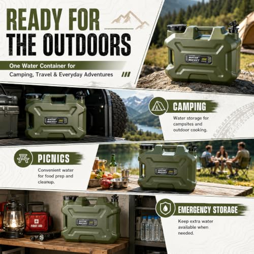 5 Gallon Camping Water Jug with Spigot, Leakproof Water Container - Image 8