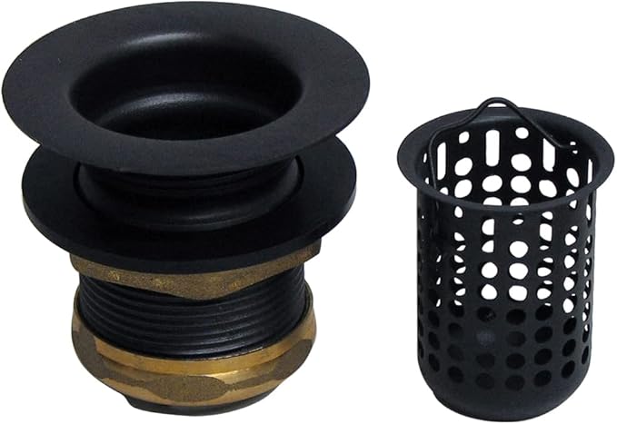 Westbrass Junior Basket Style Bar Sink Strainer, Matte Black, D218-62