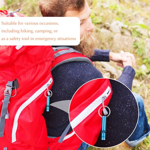 12Pcs Hiking Camping Survival Aluminum Whistle, Key Chain - Image 5