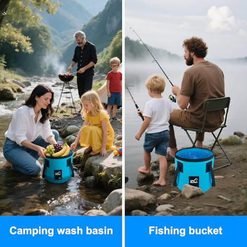 5 Gallon Collapsible Bucket with Handle, Car Wash Bucket - Image 6