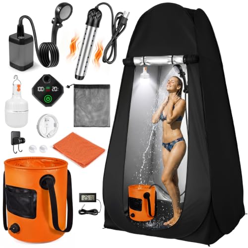 Portable Camping Shower Kit with Privacy Tent Heated Water - Image 2