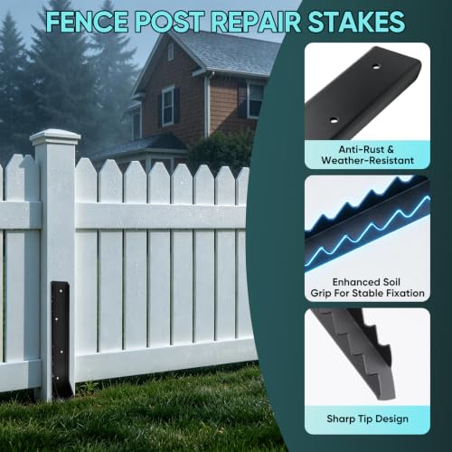 4Pcs Fence Post Repair Kit, H-Shaped Anchor Ground Spike, 3mm - Image 4