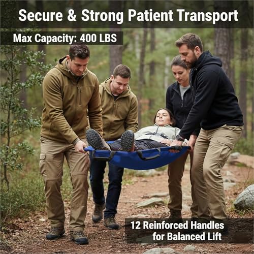 Portable Vet Dog Stretcher Gurney with 12 Rubber Handles, 400 lbs - Image 3