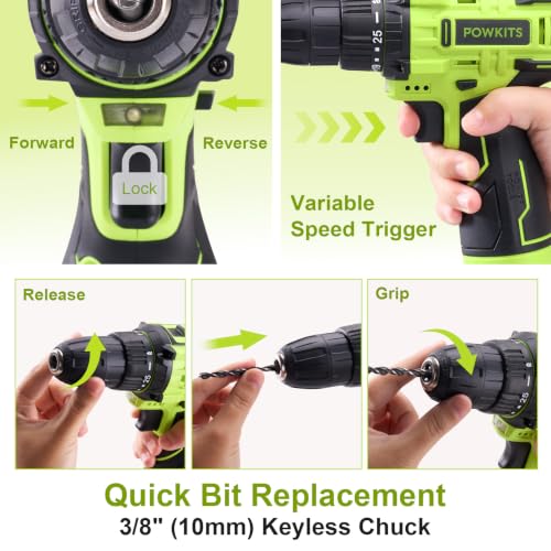 12V Cordless Drill Tool Set, 25+1 Torque Setting - Image 5