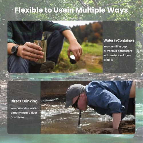 Portable Water Filter Straw Survival, Essential Camping & - Image 5