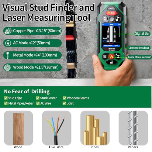 201S Stud Finder Wall Scanner,Laser Measuring Tool | Home Repair - Image 7