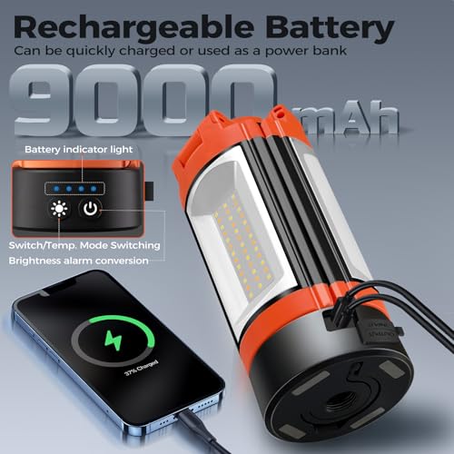 Rechargeable 12000mAh Camping Light with Adjustable Stand - Image 3