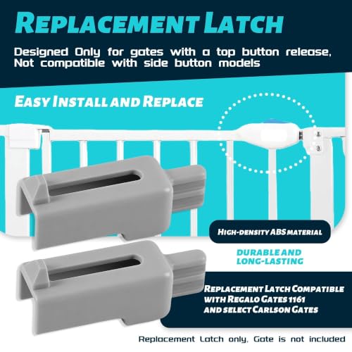 Gate Latch Replacement 2-Pack for Top Button Only, Thickened ABS - Image 4