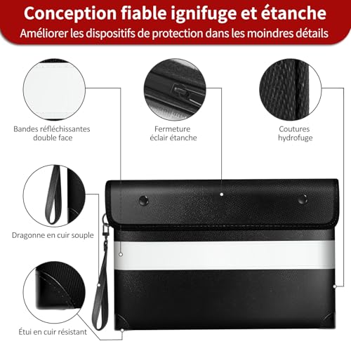 Vailoin 6200°F Fireproof Document Bag, 8 Layers of Heat Insulated - Image 6