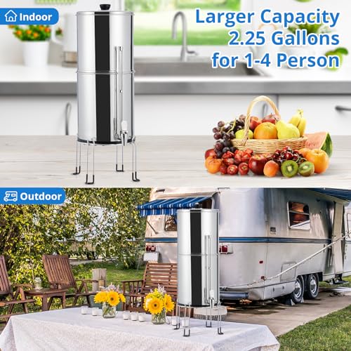 Gravity-fed Water Filter System, 2.25G Stainless-Steel - Image 6