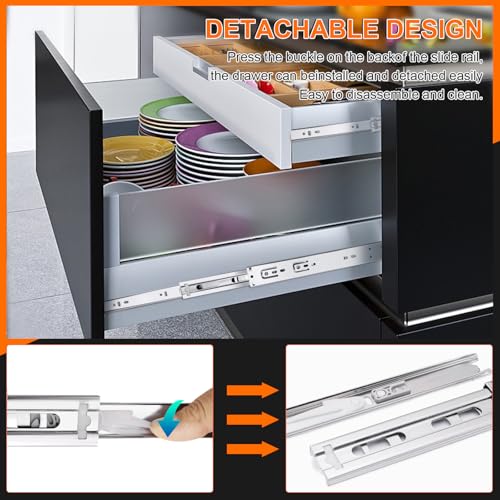 14 inch Drawer Slides 4 Pairs (8pcs) Soft Close 3 fold - Image 6