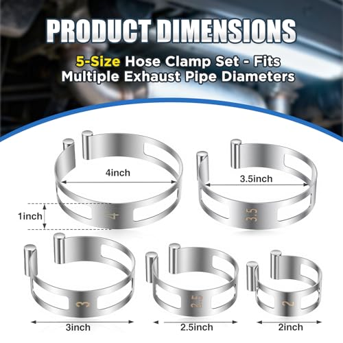 Hicarer 5 Pcs 2"-4" Exhaust Pipe Tacking Band Welding | Hand Tools - Image 4
