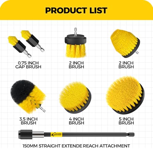 Holikme 8Piece Drill Brush Attachment Set - Power Scrubber - Image 3