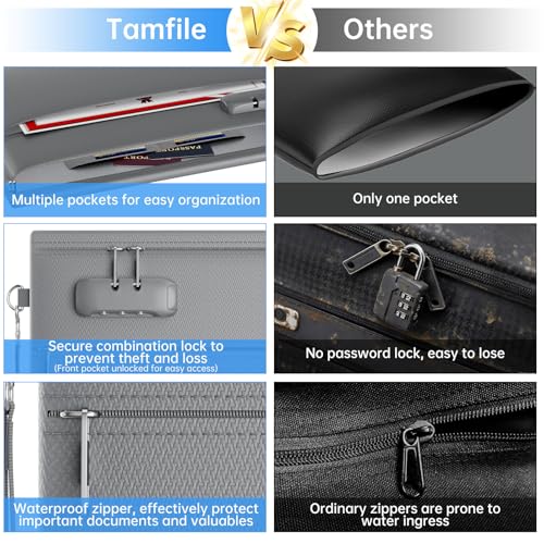 Tamfile Fireproof Document Bag with Lock,15x12 inch Heat - Image 4