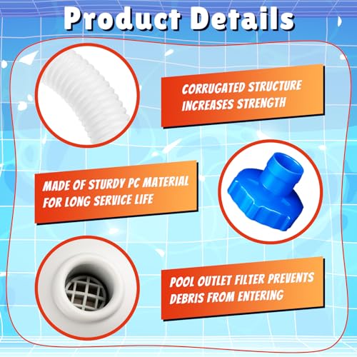 Tujoe 8 Pcs 25022e Swimming Pool Water Jet Connector Kit 1.25 - Image 4