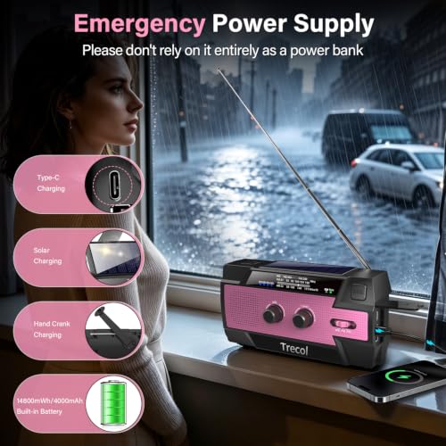 Emergency Radio with Motion Sensor Alarm, AM FM NOAA Weather - Image 7