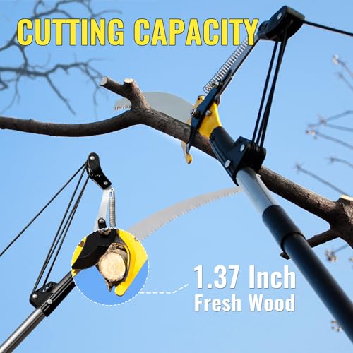 10.5FT Pole Saw for Tree Trimming, 2-In-1 Manual Tree - Image 5