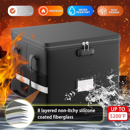 ENGPOW 5200°F Fireproof Document Box with Lock, Heat - Image 5