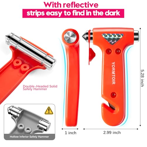 Car Safety Hammer with Seatbelt Cutter & Window Breaker, 2 Pack - Image 4