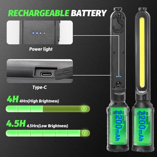 Magnetic Work Light for Mechanic, 2400LM Underhood Work Light - Image 7