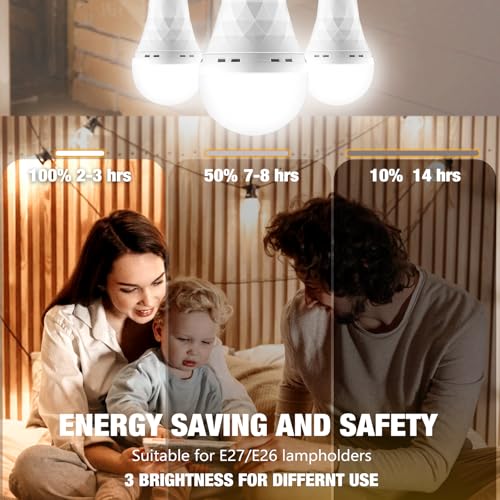 Rechargeable Light Bulbs for Lamp, LED Battery Backup Bulb - Image 6