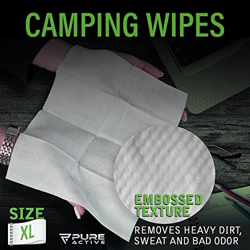 Body Wipes for Camping 50 XXL Camping Wipes 12''x 12'' - Image 3