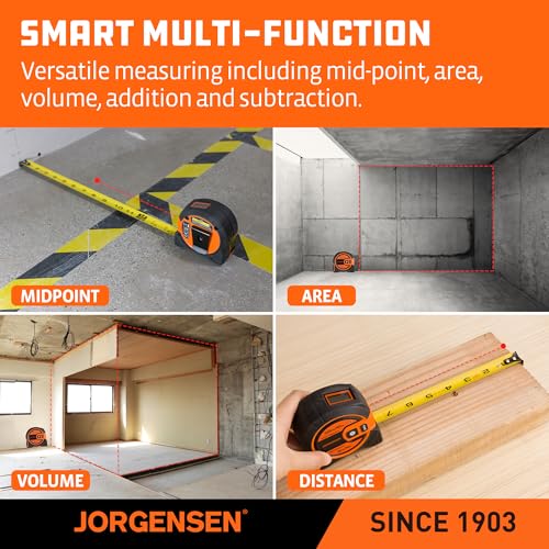 JORGENSEN 2-in-1 Laser Tape Measure, 135Ft Measuring Laser &16Ft - Image 6