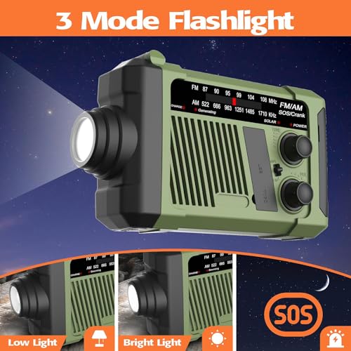 Emergency Weather Radio, NOAA Solar Hand Crank Radio - Image 5