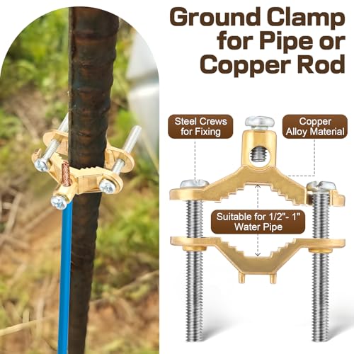 3 Pcs 1/2" to 1" Ground Clamp, #10 to #2 Wire Range - Image 7