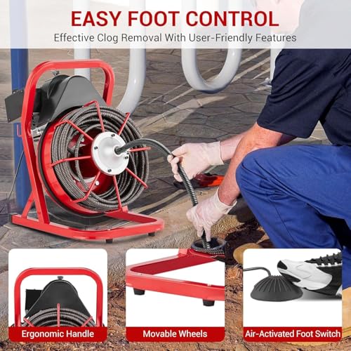 Heavy Duty Electric Drain Cleaning Machine – 75FT x 1/2" - Image 6