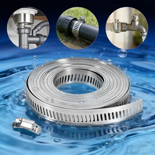 16 FT DIY Hose Clamps Assortment Kit,304 Stainless Steel - Image 7