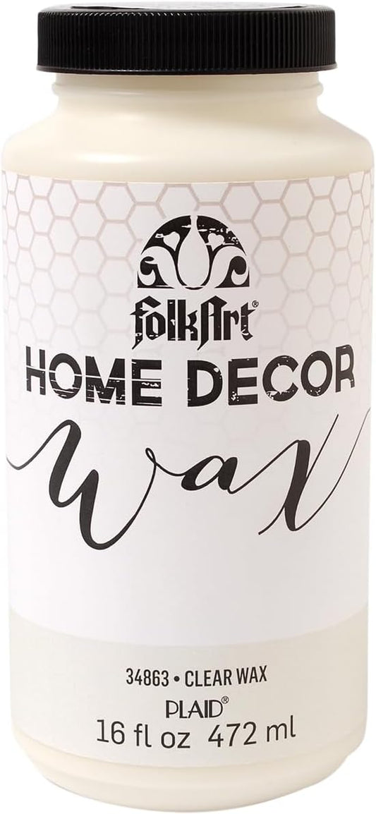FolkArt Home Decor Chalk Furniture & Craft Paint in Assorted Colors, 16 ounce, Clear Wax